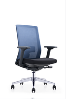 Chaise de bureau ergonomique moderne à dossier mi-haut, pivotante, avec accoudoirs réglables et siège coulissant, pour cadres, personnel, salles de réunion et mobilier de bureau