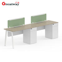 Poste de travail polyvalent 2 places, bureau extensible avec cloison d'intimité et rangement intégré sur pied