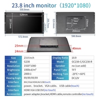 Monitor LCD Layar Sentuh VESA Industri 8 10.1 15.6 21.5 23.8 27 32 Inci untuk Luar Ruangan, Kecerahan Tinggi di Bawah Sinar Matahari 600-1000 Nits