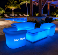 Meubles LED RGB lumineux personnalisables pour la décoration de discothèque, tabouret de bar moderne, table à cocktails éclairée pour salon extérieur