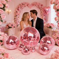 Bola de Discoteca Romántica Rosa con Espejos, Bola de Amor Brillante para Decoración de Pedidas de Mano, Regalo de Aniversario, Decoración de Dormitorio, Artículos para Fiestas de San Valentín