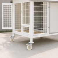 Villa pour chien en fer forgé d'extérieur pour chiens de taille moyenne à grande, résistante à la pluie et au vent, chaude, taille personnalisable, assemblage requis