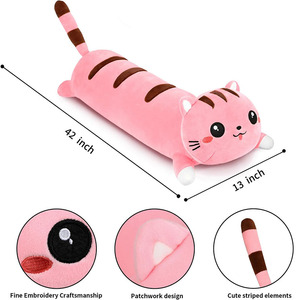 8478 Adorabili Cuscini Lunghi a Forma di Gatto, Peluche Abbracciabili, Regali di Natale per Bambine, Gatto Rosa - Product Image 2