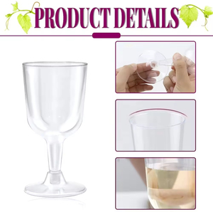 Flûtes à champagne jetables en plastique transparent PS de 200 ml, gobelets à dessert, verres à vin pour fête, mariage - Product Image 2