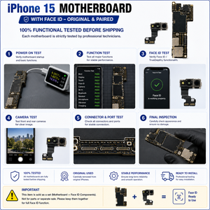 เมนบอร์ดแท้ปลดล็อคพร้อมชิ้นส่วน Face ID <span class=keywords><strong>TrueDepth</strong></span> สำหรับซ่อมโทรศัพท์มือถือ iPhone 15 - Product Image 4