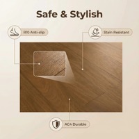 Plancher R10 antidérapant en noyer foncé - Plancher multicouche à lames individuelles antibactérien pour restaurants, salles à manger et parcs extérieurs