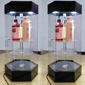 Tùy chỉnh kính <span class=keywords><strong>LED</strong></span> hiển thị ánh sáng cho Showcase cho nhà máy đồ trang sức xoay trường hợp lục giác cho bông tai dây chuyền có sẵn - Product Image 2