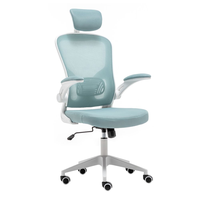 Chaise de bureau ergonomique pivotante moderne de haute qualité en tissu, dossier haut, appui-tête réglable, hauteur réglable pour sièges de direction