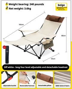 Sedia da Campeggio Pieghevole Portatile Reclinabile Regolabile per Esterni, <span class=keywords><strong>Set</strong></span> Sedia Luna da Campeggio, Vendita all'Ingrosso - Product Image 6