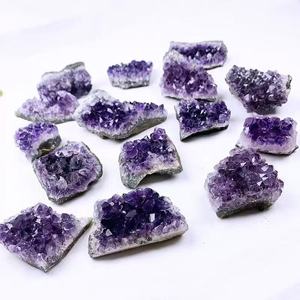 Doğal Ham Mor Yuvarlanmış Kristal Kuvars Kümesi Ametist Jeodu Örneği Taş Enerji Şifalı Kristal Elmas Maskotu - Product Image 1