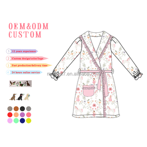 Set di pigiami per bambini in bambù vestiti per bambini su misura in tessuto <span class=keywords><strong>e</strong></span> stampa pigiami da collezione per ragazze - Product Image 3