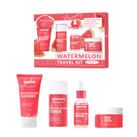 Ensemble de soins de la peau à la pastèque Beauty Host Glycérine hydratante lissante Vegan Bio Kit de voyage Nettoyant visage Tonique Sérum Crème