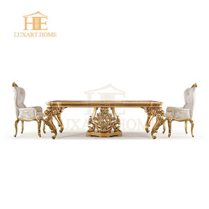 Ánh Sáng Sang Trọng Pháp Rococo Phong Cách Chạm Khắc Gỗ Bàn Ăn Ghế Tinh Tế Thủ Công Vỏ Sàn Gỗ Đồ Nội Thất Ăn Uống - Product Image 4