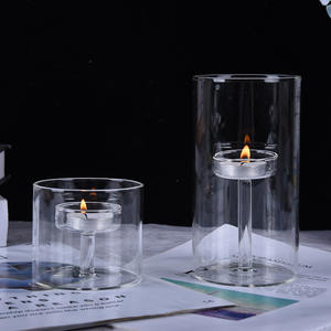 Bougeoirs en <span class=keywords><strong>verre</strong></span> en vrac, bougeoirs cylindriques simples, bougeoirs en <span class=keywords><strong>verre</strong></span> pour bougies chauffe-plat, bougeoirs en <span class=keywords><strong>verre</strong></span> <span class=keywords><strong>transparent</strong></span> pour la décoration de la maison - Product Image 3