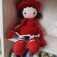 Poupée au crochet faite à la main pour filles, adorable peluche tricotée style Art Déco pour décoration d'anniversaire, décoration de la maison, décoration suspendue pour la chambre