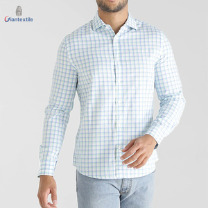 Venta caliente Green Check Pure Cotton Casual Check Nature Gent Good Hand Feel Shirt para hombres - Product Image 2