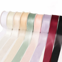 Ruban en satin de soie écologique de 4 cm, décoration florale faite à la main pour nœud, emballage de fleurs, cadeau de Noël, matériel L-D1545