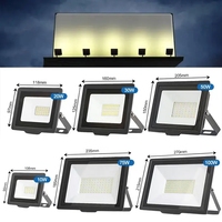 Projecteur LED extérieur en aluminium étanche IP65 ultra-plat 10W-200W AC noir pour jardin, garantie 2 ans