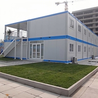 Maison conteneur modulaire pliable contemporaine en panneaux sandwich d'acier respirants, 20 pieds 40 pieds, pour hôtels, centres commerciaux, bureaux