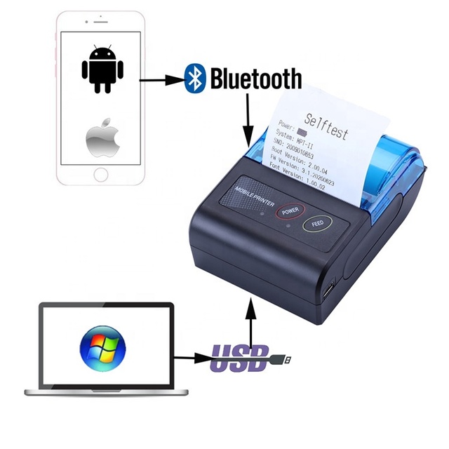 Hot Sell Wireless 58mm Pocket Mini Imprimante Portable Thermique for Android and IOS Phone Printing