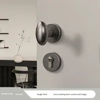 Poignée de porte ovale en bronze antique rétro, forme d'œuf, silencieuse, serrure de porte vintage pour hôtels, porte en bois