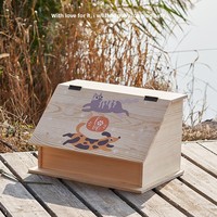 Ataúd para Cremación de Mascotas, Perros y Gatos, Caja Conmemorativa con Tapa Abatible