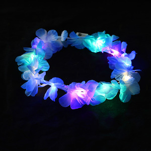 Girls Beach LED Flower Wreath Hawaii Flashing Crown <b>Garlands</b> Glow <b>Light</b> Headband New Year Waterproof Non-toxic Party - Product Image 5