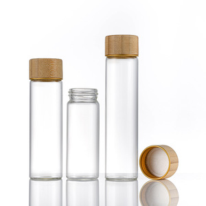 Tube à essai en verre hermétique anti-fuite de 12 ml à 110 ml avec couvercle à vis en bambou et type de fermeture en liège - Product Image 4