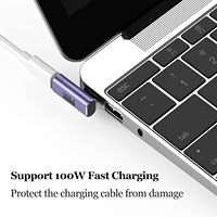 Adaptateur USB C 90 degrés 100W 40Gbps Adaptateur USB C à angle droit Support d'affichage vidéo 8K Type C Connecteur mâle à femelle