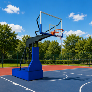 Panier de <span class=keywords><strong>basket</strong></span> portable hydraulique manuel <span class=keywords><strong>avec</strong></span> panneau en verre trempé, support de <span class=keywords><strong>basket</strong></span> mobile pour terrains de sport intérieurs et extérieurs - Product Image 1
