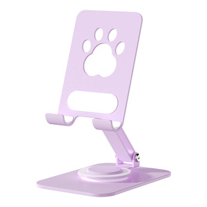 Support de téléphone de bureau EMONITA, rotatif à 360 degrés, pliable, réglable, design patte de chat, pour diffusion en direct et support de tablette - Product Image 1