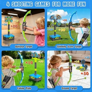 Lot de 2 arcs et flèches pour enfants, arcs lumineux à LED, ensemble de tir à l'arc <span class=keywords><strong>avec</strong></span> flèches à ventouse, cibles, <span class=keywords><strong>jeux</strong></span> de sport d'intérieur et d'extérieur - Product Image 2