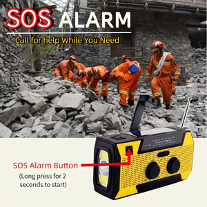 Radio météo AM/FM à alarme haute intensité 5000 mAh avec haut-parleur intégré et sirène SOS pour personnes âgées - Product Image 4