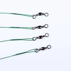 Fil de pêche en acier anti-morsure 10cm-30cm, bas de ligne en fil d'acier avec émerillon, accessoire de pêche, cordelette de pêche en acier, fil de pêche - Product Image 1