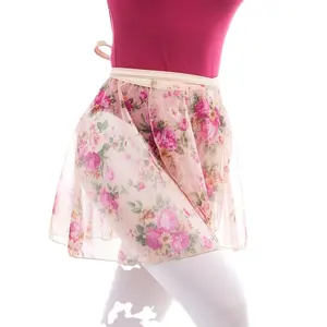 Шифоновая балетная юбка 01B0019, шелковая юбка с запахом, оптовая продажа, шифоновая балетная юбка с запахом для танцев