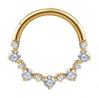 Anneaux clicker pour septum et nez, anneaux segmentés articulés, boucles d'oreilles de luxe pour piercing conch et daith, bijoux corporels en Titane ASTM F136 G23 sertis de zircone cubique