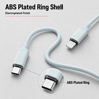 Câble USB C-L 27W PD, design en silicone, alliage d'aluminium, compatible avec ordinateur portable, moniteur, téléphone portable