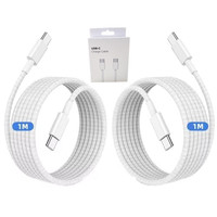 Câble de charge rapide USB-C tressé de 1 m 60 W pour téléphones mobiles, câble de données Type-C vers Type-C pour iPhone 15 16 17 Pro Max (vente en gros)