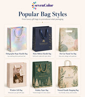 Sacs shopping en papier de luxe imprimés sur mesure avec poignées en corde, sacs d'emballage cadeau pour boutique, bijouterie et usage commercial