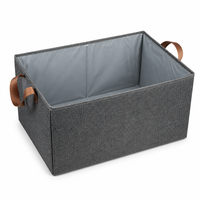 Boîte de rangement pliable rectangulaire en coton et lin, grande capacité, design moderne pour organiser les vêtements