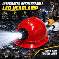 Lampe frontale LED intégrée rechargeable avec batterie 2000 mAh, lampe de casque de mineur, projecteur pour casque de chantier, lampe de travail étanche LA-1002