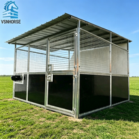Establos portátiles de acero para caballos de exterior de China en venta, establo portátil con puerta y techo