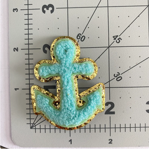 Оптовая продажа, нашивки с мультяшными рисунками, самолет, якорь, фламинго, пальма, синель, OEM, железо, лазерная резка, блестящий патч - Product Image 5