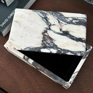 Stonekoc bianco pietra di onice Calacatta in marmo viola pietra naturale vuoto portacandele tazze vasetto ambiente Vintage ornamento - Product Image 6