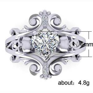 Anello Punk a Forma di Cuore con Teschio per Donne, Accessorio da Dito Audace e alla Moda, Regalo per Feste - Product Image 5