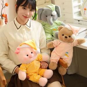 Nuovo HECION bambola di maiale elefante orso coniglio bambola di peluche <span class=keywords><strong>buona</strong></span> <span class=keywords><strong>notte</strong></span> regalo di compleanno per la ragazza scatola regalo piccolo orso bambola - Product Image 4