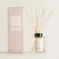 Grande bouteille d'arôme en verre transparente de luxe personnalisée 50ml 100ml 150ml 200ml bouteille ronde de diffuseur d'huile essentielle de roseau avec boîtes