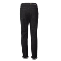 Jean en coton délavé coupe droite, respirant, style urbain, décontracté, extensible, broderie unie, bouton, printemps