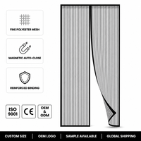 Moustiquaire magnétique moderne pour porte et fenêtre, 100% polyester, tailles personnalisées, usage domestique, vente en gros, OEM, ODM