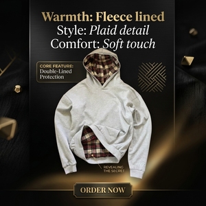 Sudadera con capucha ecológica de invierno con cremallera, estilo urbano hip hop, 100% poliéster, estampada con serigrafía, etiqueta personalizada, forrada, venta al por mayor - Product Image 3